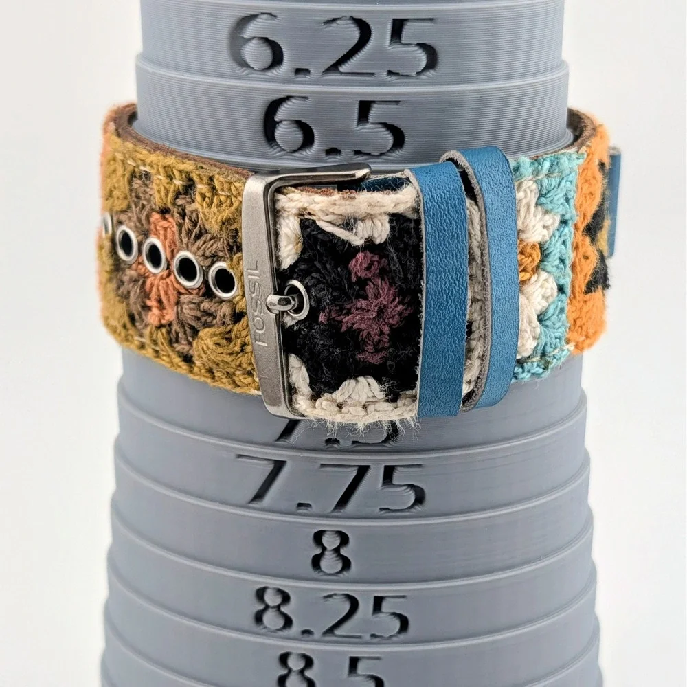 Fossil JR-8683 Women's MOP Watch Rhinestone Bezel Crochet Cuff 3 Straps Included
